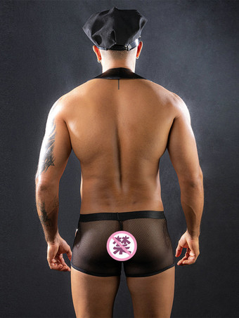 メンズセクシーコスチューム PUレザー ナイトクラブウェア