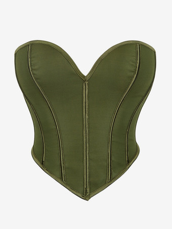 グリーン レディースコルセット ピンク ポリエステル レースアップ スイートハート 室内用ランジェリー