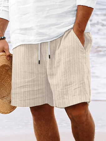 ライト アプリコットメンズ カジュアル ショーツ ドローストリングウエスト 軽量 夏用 ビーチショーツ