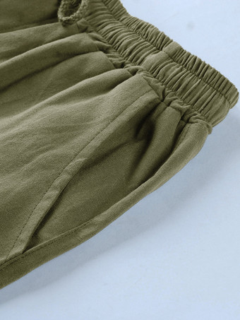 メンズ ビーチ カーゴ ショーツ 伸縮性ウエスト 軽量 夏用 ポケット付き ショーツ