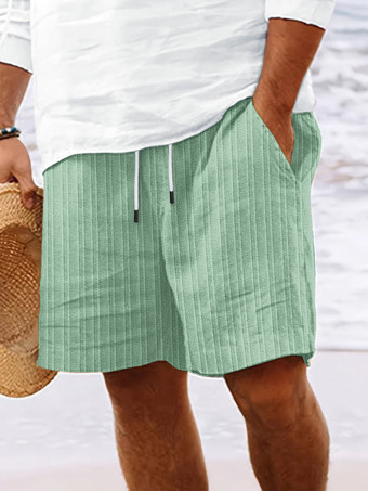 セージグリーンメンズ カジュアル ショーツ ドローストリングウエスト 軽量 夏用 ビーチショーツ