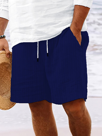 ダークネイビーメンズ カジュアル ショーツ ドローストリングウエスト 軽量 夏用 ビーチショーツ