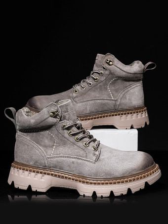 男性用スニーカー 快適なレザー ラウンドトゥ