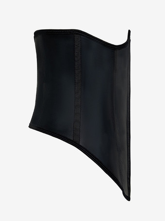 レディースコルセット ブラック ストラップレス フロントボタン シェイプウェア