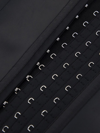 レディースコルセット ブラック ストラップレス フロントボタン シェイプウェア