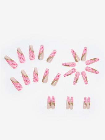 Pink French Tip Press On Nails Medium