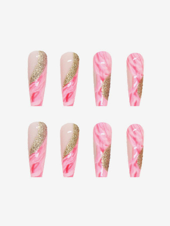 Pink French Tip Press On Nails Medium