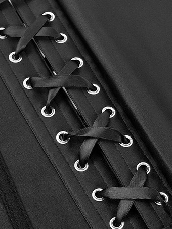 ブラックコルセット ストラップレス アンダーバスト ポリエステル バックバンデージ ビジター