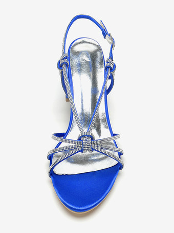 Weiße Hochzeitsschuhe mit Blockabsatz und offener Spitze und Strasssteinen