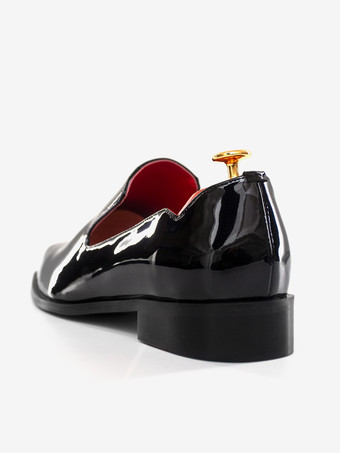 メンズ スリッポン ローファー ペニーシューズ ブラック ラウンドトゥ PUレザーシューズ