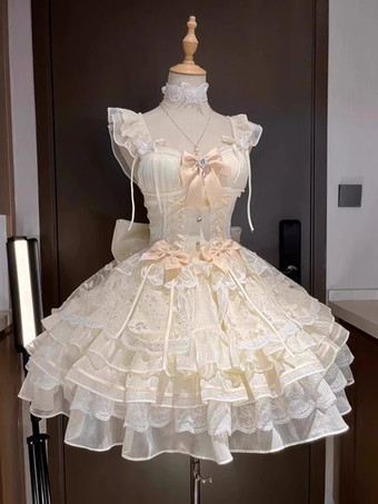 スイートロリータドレス バレエJSK ポリエステル ノースリーブ スイート姫ロリータドレス