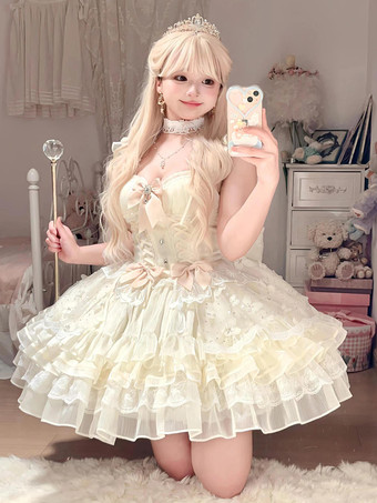 スイートロリータドレス バレエJSK ポリエステル ノースリーブ スイート姫ロリータドレス