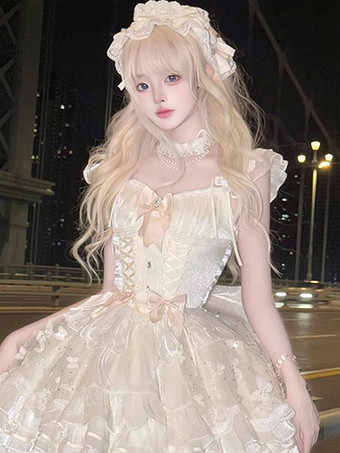 スイートロリータドレス バレエJSK ポリエステル ノースリーブ スイート姫ロリータドレス