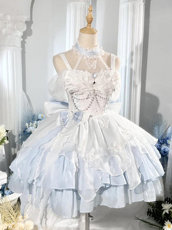 スイートロリータドレス バレエJSK 多層ポリエステル ノースリーブ スイートロリータドレス