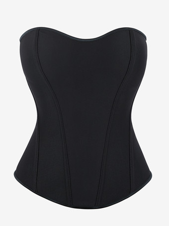 ブラックコルセット ストラップレス バックジッパー ポリエステル レディースコルセット