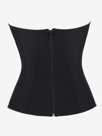 ブラックコルセット ストラップレス バックジッパー ポリエステル レディースコルセット