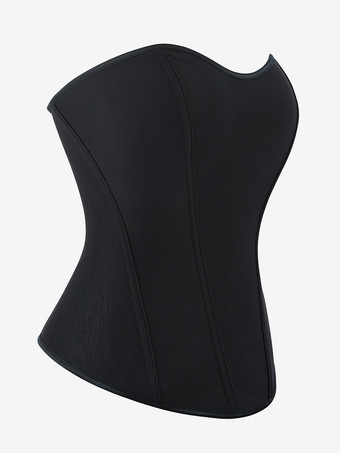 ブラックコルセット ストラップレス バックジッパー ポリエステル レディースコルセット