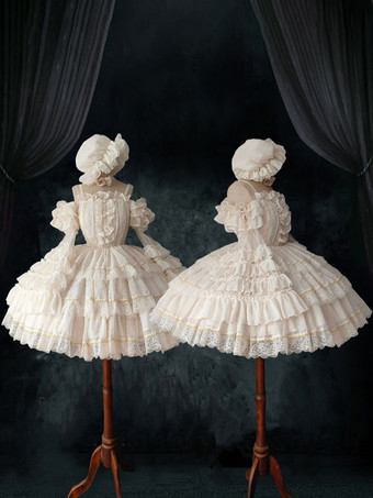 スイートロリータドレスウェディングJSKポリエステル半袖スイートバレエロリータドレス