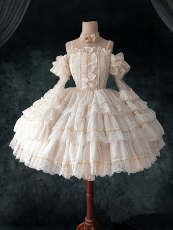 スイートロリータドレスウェディングJSKポリエステル半袖スイートバレエロリータドレス