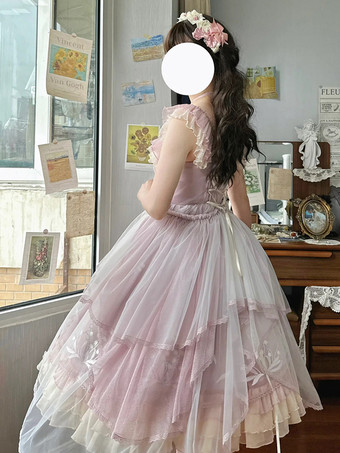 スイートロリータドレスJSKポリエステルノースリーブスイートジャンパーティーパーティーロリータドレス