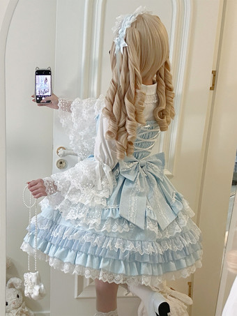 【大人気】スウィートロリータドレスJSK多層ポリエステルノースリーブスウィートロリータドレス