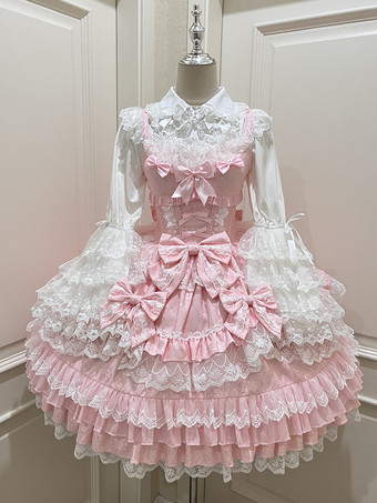 【大人気】スウィートロリータドレスJSK多層ポリエステルノースリーブスウィートロリータドレス