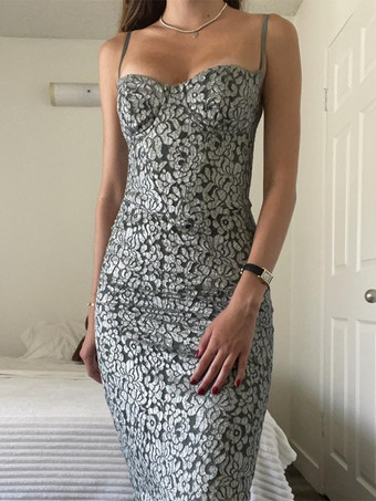 レース ボディコン ロングドレス スウィートハートネックライン スパゲッティストラップ セクシー マキシドレス レディース 2025