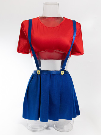 セクシーな女性用ロールプレイコスチューム 3ピース レッド 大人用ランジェリー