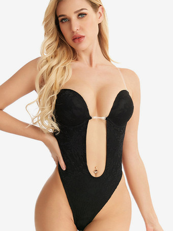 ブラック レディース コルセット ランジェリー シェイプウェア ヌード ノースリーブ バックレス ビスチェ