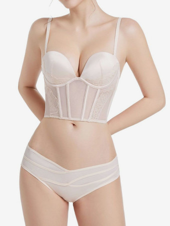 肌色セクシーなランジェリー ヌード 2ピース ボーン 大人用 シック ブラとパンティ セット