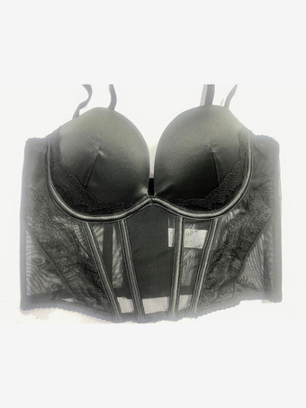 ブラック セクシーなランジェリー ヌード 2ピース ボーン 大人用 シック ブラとパンティ セット