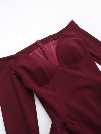 Mini Dress Plunge Bardot Neckline A-line Birthday Party Dress For Women 2025