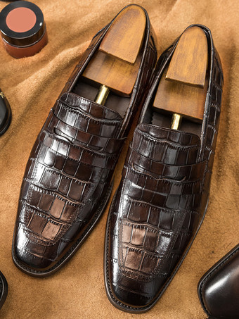 ブラウン メンズ ペニーローファー シューズ 牛革 クラシック シック ドレスシューズ