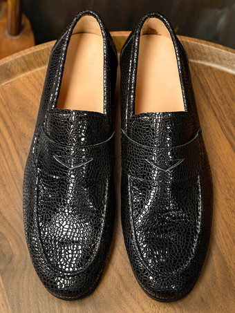 メンズ ペニーローファーシューズ 牛革 ラウンドトゥ 牛革 メンズローファーシューズ