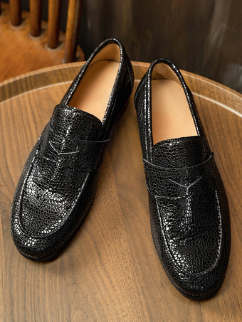 メンズ ペニーローファーシューズ 牛革 ラウンドトゥ 牛革 メンズローファーシューズ