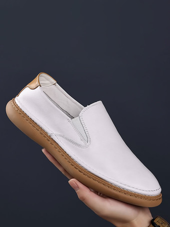 Herren-Loafer-Schuhe mit runder Spitze Rindsleder Herren-Loafer-Schuhe