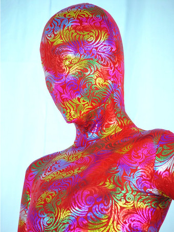 大人用全身タイツ コスチューム ライクラ スパンデックス 花柄 フルボディスーツ