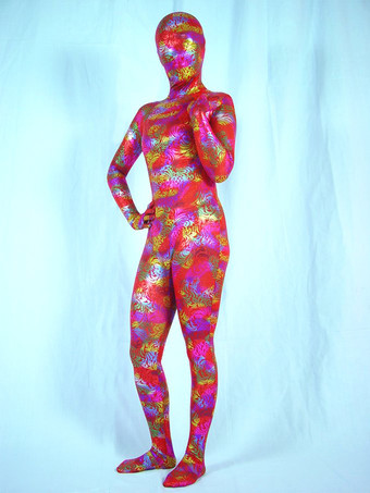 大人用全身タイツ コスチューム ライクラ スパンデックス 花柄 フルボディスーツ
