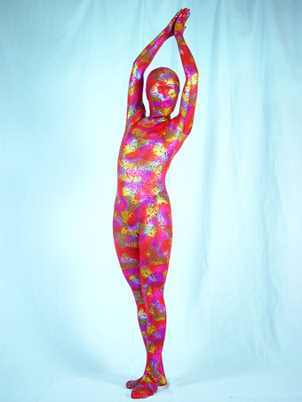 大人用全身タイツ コスチューム ライクラ スパンデックス 花柄 フルボディスーツ