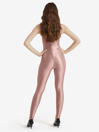 レディース ゼンタイ ジャンプスーツ カメオ ピンク ストレッチ セクシー ライクラ スパンデックス キャットスーツ