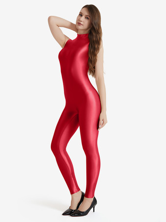 レッド レディース ゼンタイ ジャンプスーツ カメオ ピンク ストレッチ セクシー ライクラ スパンデックス キャットスーツ