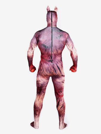 アニマル全身タイツ ハロウィン 大人用全身タイツ ウェアウルフ ライクラ スパンデックス 全身コスチューム