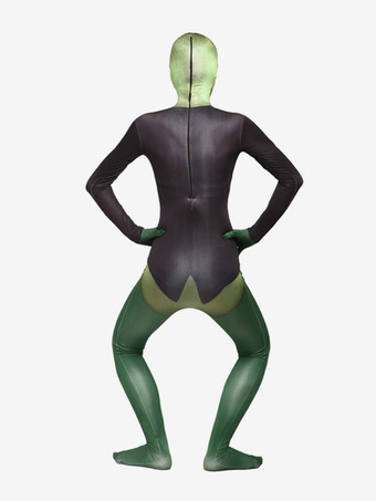 モンスター全身タイツ ハロウィン 大人用全身タイツ カエルスーツ セクシー グリーン ライクラ スパンデックス カラーブロック 動物 全身コスチューム