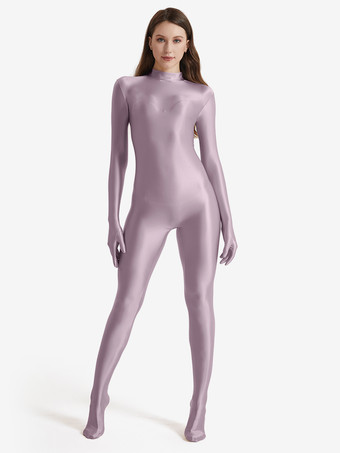 LilaBodysuit-Overall für Erwachsene Damen-Set sexy Lycra-Spandex-Catsuit