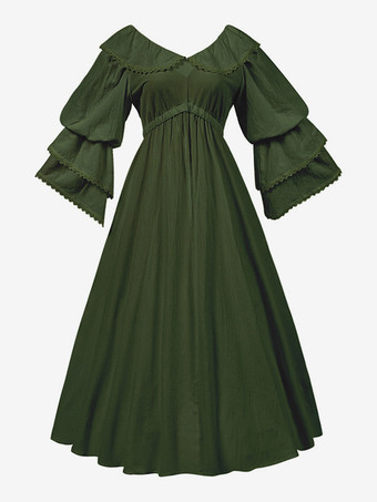 レディース レトロ 中世 コスチューム フリル ポリエステル マリー アントワネット コスチューム セット