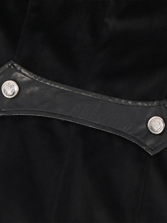 レディース ブラック ゴシック レトロ タキシード フリル マリー アントワネット コスチューム ポリエステル オーバーコート