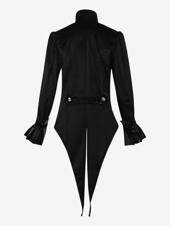 レディース ブラック ゴシック レトロ タキシード フリル マリー アントワネット コスチューム ポリエステル オーバーコート