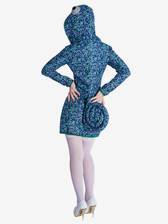 レディース ショート カメレオン 着ぐるみ パジャマ ワンジー ハロウィン 大人用 動物コスチューム