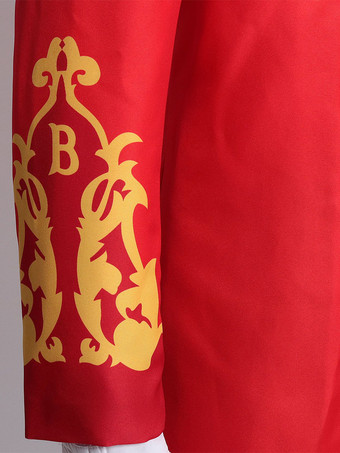 赤いヴィンテージ ビクトリア朝のタキシード ボタン 長袖 オーバーコート 男性用レトロコスチューム