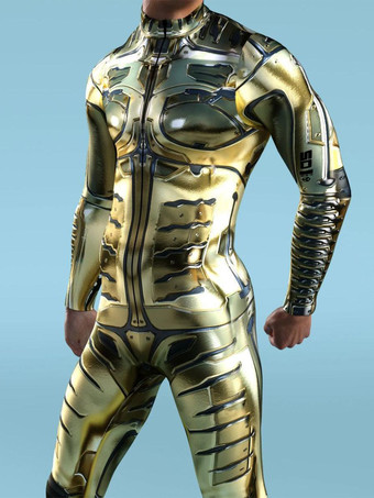 アプリコットカモフラージ全身タイツ ハロウィン 大人用全身タイツ 動物ロボット 3Dプリント ライクラ スパンデックス セクシーコスチューム